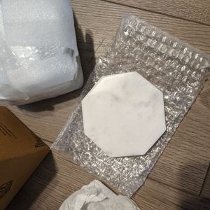 New white marble coasters